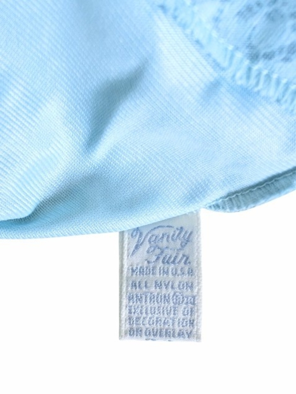 Vanity Fair Vintage Lace Trim Full Slip Dress Powder Blue Size 34 - Picture 4 of 5